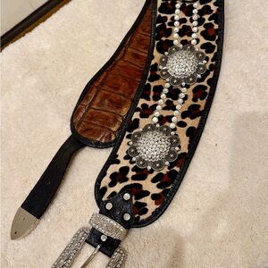 Raviani Leopard Rhinestone Belt